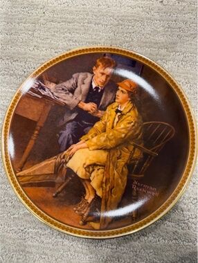 Norman Rockwell Knowles collector plate man and boy scene